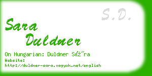 sara duldner business card